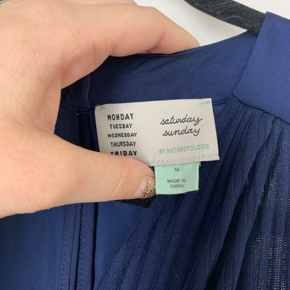 Anthropologie Saturday Sunday Juniper Navy Blue Jumpsuit Medium - Picture 5 of 10